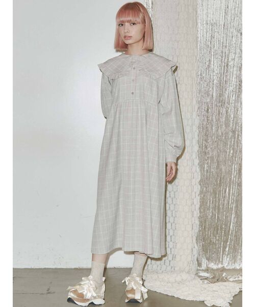 merry jenny（メリージェニー）の「フリルチェック2wayワンピース（ワンピース・レディース・ベージュ/ピンク/ブルー・FREE）」の21枚目の写真