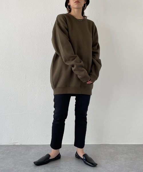 natto(ナット)の「【ユニセックスアイテム】natto logo sweat / 程よいルーズフィットでボトムスを選ばず着回し力抜群なナットロゴスウェット(スウェット・メンズ・ブラック/ベージュ/カーキ・MEDIUM/LARGE/X-LARGE)」の21枚目の写真