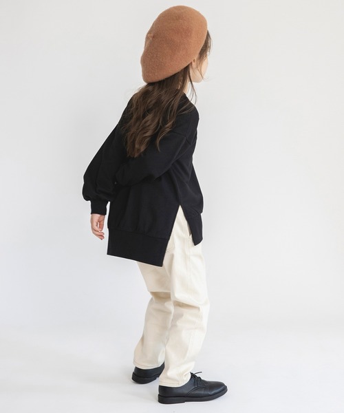 BRANSHES(ブランシェス)の「【WEB限定】スリット入りチュニック(スウェット・キッズ・ブラック/アイボリー/ラベンダー・110/150/130/120/140/100)」の17枚目の写真