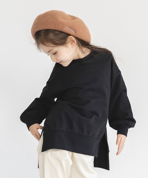 BRANSHES(ブランシェス)の「【WEB限定】スリット入りチュニック(スウェット・キッズ・ブラック/アイボリー/ラベンダー・110/150/130/120/140/100)」の12枚目の写真