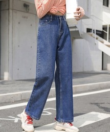 ハイウエストストレートワイドデニム