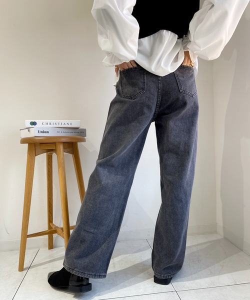 CLEA(クレア)の「ハイウエストストレートワイドデニム(デニムパンツ・レディース・ライトブルー/ブラック/ブルー・S/M)」の13枚目の写真