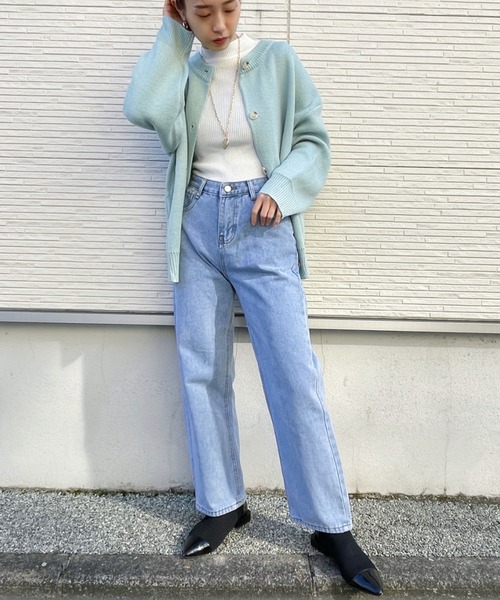 CLEA(クレア)の「ハイウエストストレートワイドデニム(デニムパンツ・レディース・ライトブルー/ブラック/ブルー・S/M)」の21枚目の写真