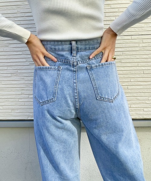 CLEA(クレア)の「ハイウエストストレートワイドデニム(デニムパンツ・レディース・ライトブルー/ブラック/ブルー・S/M)」の17枚目の写真