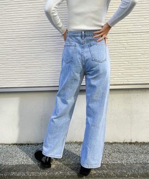 CLEA(クレア)の「ハイウエストストレートワイドデニム(デニムパンツ・レディース・ライトブルー/ブラック/ブルー・S/M)」の18枚目の写真