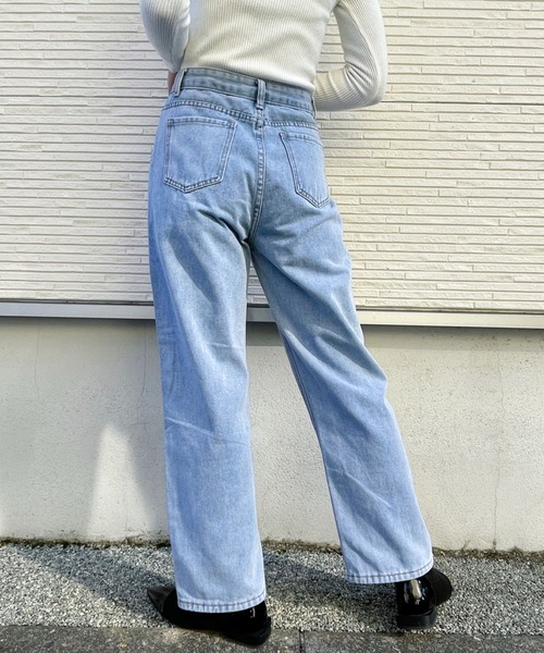 CLEA(クレア)の「ハイウエストストレートワイドデニム(デニムパンツ・レディース・ライトブルー/ブラック/ブルー・S/M)」の19枚目の写真