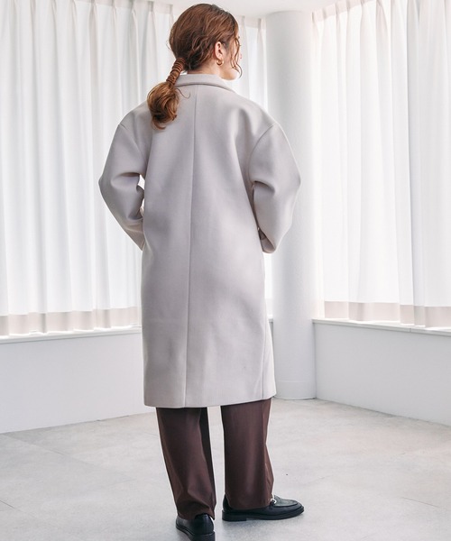 toucher du brise（トゥシェドブリーズ）の「メルトン チェスターコート（その他アウター・レディース・ブラック/ブラウン/オフホワイト・M）」の8枚目の写真