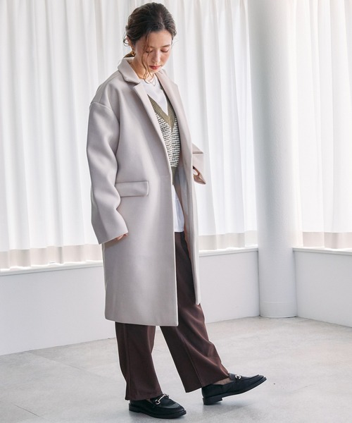 toucher du brise（トゥシェドブリーズ）の「メルトン チェスターコート（その他アウター・レディース・ブラック/ブラウン/オフホワイト・M）」の17枚目の写真