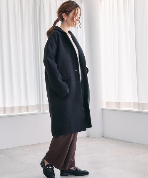 toucher du brise（トゥシェドブリーズ）の「メルトン チェスターコート（その他アウター・レディース・ブラック/ブラウン/オフホワイト・M）」の14枚目の写真