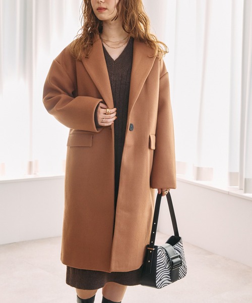 toucher du brise（トゥシェドブリーズ）の「メルトン チェスターコート（その他アウター・レディース・ブラック/ブラウン/オフホワイト・M）」の16枚目の写真