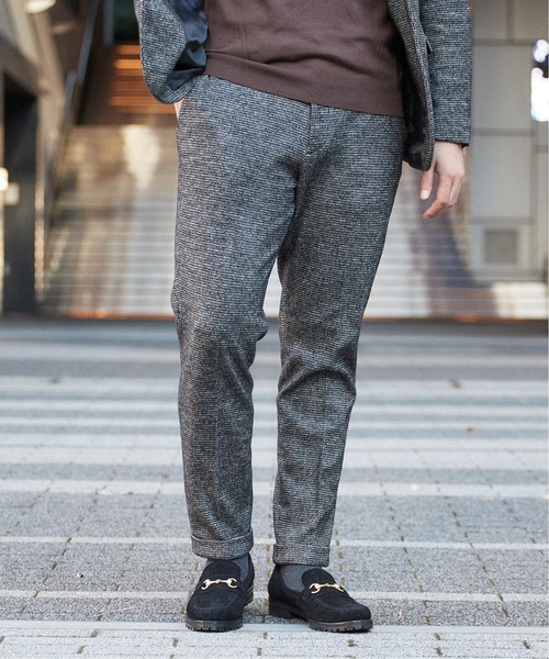 EDIFICE（エディフィス）の「CW ジャージー チェック イージー パンツ（スラックス・メンズ・ブラック/ブラウン/グレー・SMALL/MEDIUM/LARGE/X-LARGE）」の2枚目の写真
