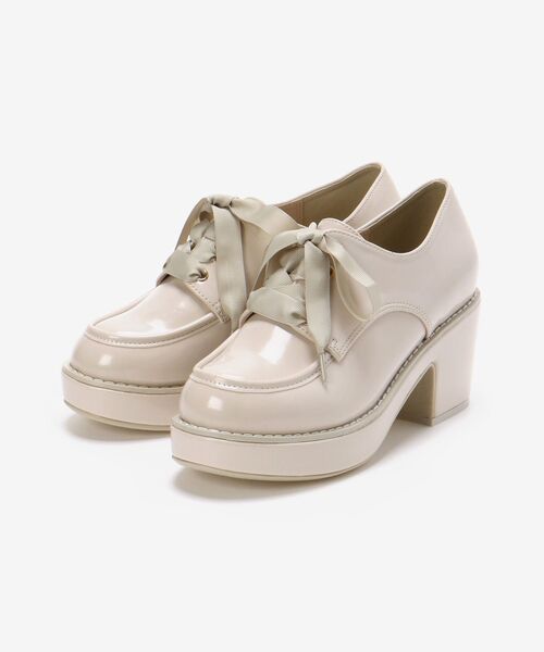 MAJESTIC LEGON（マジェスティックレゴン）の「ボリュームヒールレディシューズ（ドレスシューズ・レディース・ブラック/ブラウン/アイボリー・SMALL/MEDIUM/LARGE/X-LARGE）」の2枚目の写真