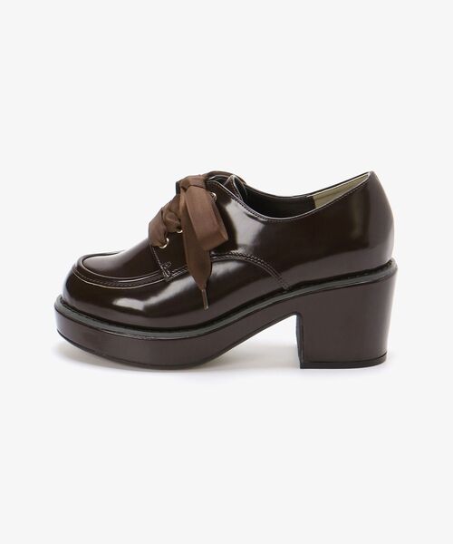 MAJESTIC LEGON（マジェスティックレゴン）の「ボリュームヒールレディシューズ（ドレスシューズ・レディース・ブラック/ブラウン/アイボリー・SMALL/MEDIUM/LARGE/X-LARGE）」の4枚目の写真