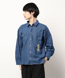 チャイハネ | 【チャイハネ】オルカジ刺繍MEN'Sデニムシャツ(シャツ/ブラウス)