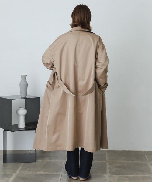 SENSE OF PLACE by URBAN RESEARCH(センスオブプレイスバイアーバンリサーチ)の「2wayスタンドカラーコート(ステンカラーコート・レディース・ブルー/ベージュ/ネイビー・ONE)」の9枚目の写真