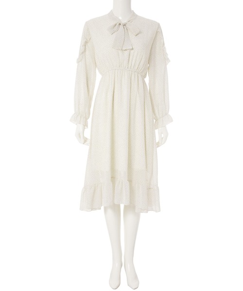 fifth(フィフス)の「ボウタイ袖フリルワンピース(ワンピース・レディース・ホワイト/ブラック・M)」の5枚目の写真