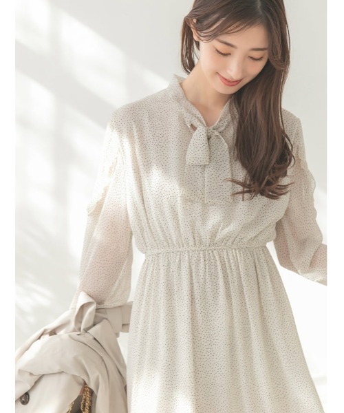 fifth(フィフス)の「ボウタイ袖フリルワンピース(ワンピース・レディース・ホワイト/ブラック・M)」の17枚目の写真