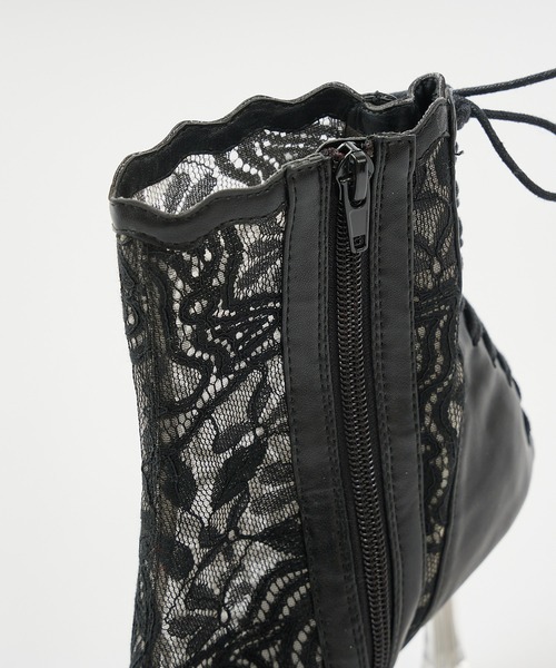 ROYAL PARTY（ロイヤルパーティー）の「レースオープントゥブーツサンダル（サンダル・レディース・ベージュ/ブラック・SMALL/LARGE/MEDIUM）」の19枚目の写真