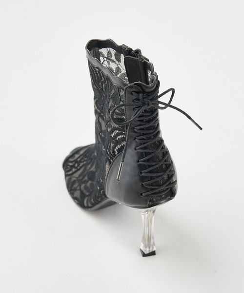 ROYAL PARTY（ロイヤルパーティー）の「レースオープントゥブーツサンダル（サンダル・レディース・ベージュ/ブラック・SMALL/LARGE/MEDIUM）」の7枚目の写真