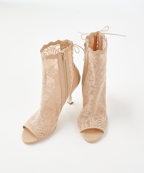 ROYAL PARTY（ロイヤルパーティー）の「レースオープントゥブーツサンダル（サンダル・レディース・ベージュ/ブラック・SMALL/LARGE/MEDIUM）」の9枚目の写真