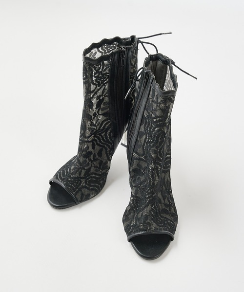 ROYAL PARTY（ロイヤルパーティー）の「レースオープントゥブーツサンダル（サンダル・レディース・ベージュ/ブラック・SMALL/LARGE/MEDIUM）」の17枚目の写真