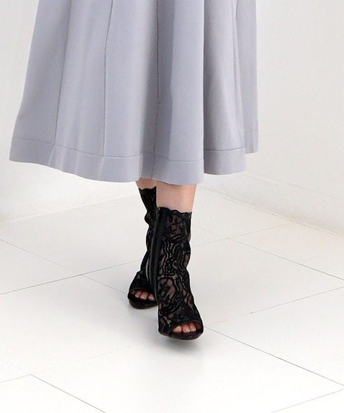 ROYAL PARTY（ロイヤルパーティー）の「レースオープントゥブーツサンダル（サンダル・レディース・ベージュ/ブラック・SMALL/LARGE/MEDIUM）」の10枚目の写真