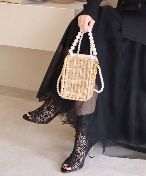 ROYAL PARTY（ロイヤルパーティー）の「レースオープントゥブーツサンダル（サンダル・レディース・ベージュ/ブラック・SMALL/LARGE/MEDIUM）」の14枚目の写真