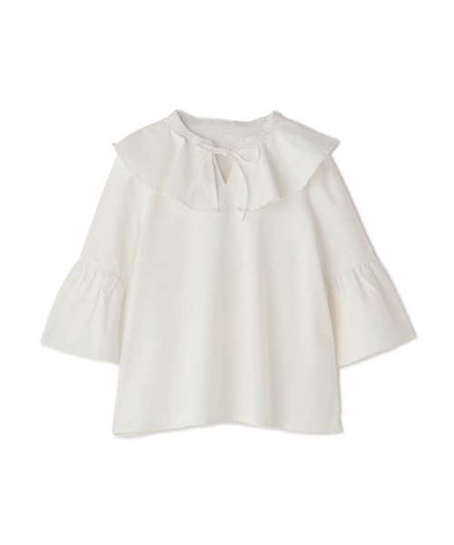 N.（N. Natural Beauty Basic）（エヌエヌナチュラルビューティーベーシック）の「◆フレアカラーデニムブラウス（シャツ/ブラウス・レディース・オフホワイト/インディゴブルー・MEDIUM）」の18枚目の写真