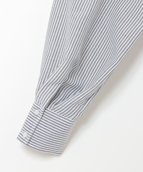 VENCEEXCHANGE（ヴァンスエクスチェンジ）の「ストライプボリューム袖シャツワンピース（シャツワンピース・レディース・ブラック/ベージュ/グリーン/ブルー・FREE）」の12枚目の写真