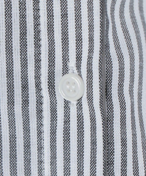 VENCEEXCHANGE（ヴァンスエクスチェンジ）の「ストライプボリューム袖シャツワンピース（シャツワンピース・レディース・ブラック/ベージュ/グリーン/ブルー・FREE）」の15枚目の写真