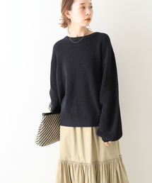 リネンコットンシルク畦プルオーバー◆