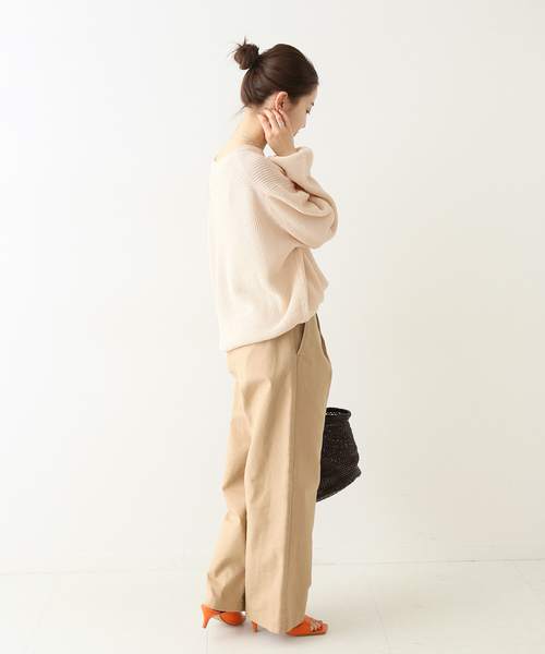 IENA（イエナ）の「リネンコットンシルク畦プルオーバー◆（ニット/セーター・レディース・グレー/ネイビー/ホワイト・FREE）」の22枚目の写真