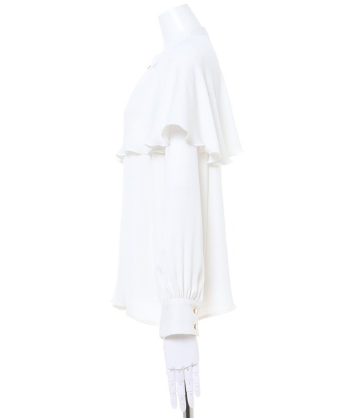 INGNI（イング）の「ケープトロミ／ブラウス（シャツ/ブラウス・レディース・ブラック/オフホワイト/ホワイト×ブラック/グレー系その他/ホワイト系8・M）」の7枚目の写真