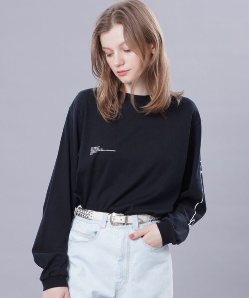 JANESMITH(ジェーンスミス)の「【JANE SMITH(ジェーンスミス)】ルシアンノリ―ヒルロングスリーブTシャツ 22SCT-#120S-MO(Tシャツ/カットソー・レディース・ホワイト/ブラック・S)」の2枚目の写真