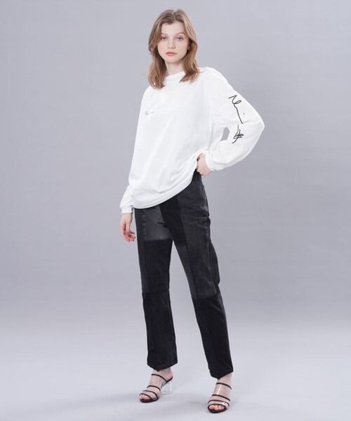 JANESMITH(ジェーンスミス)の「【JANE SMITH(ジェーンスミス)】ルシアンノリ―ヒルロングスリーブTシャツ 22SCT-#120S-MO(Tシャツ/カットソー・レディース・ホワイト/ブラック・S)」の4枚目の写真