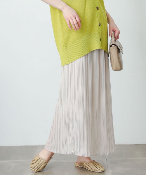 SENSE OF PLACE by URBAN RESEARCH（センスオブプレイスバイアーバンリサーチ）の「アイラインプリーツスカート（スカート・レディース・グリーン/ライトベージュ/ブラック・ONE）」の3枚目の写真