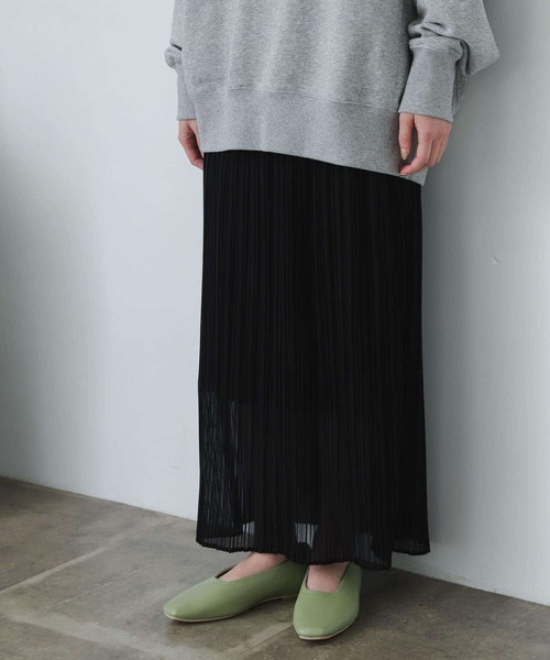 SENSE OF PLACE by URBAN RESEARCH（センスオブプレイスバイアーバンリサーチ）の「アイラインプリーツスカート（スカート・レディース・グリーン/ライトベージュ/ブラック・ONE）」の5枚目の写真