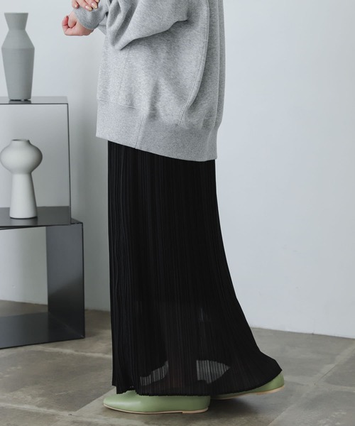 SENSE OF PLACE by URBAN RESEARCH（センスオブプレイスバイアーバンリサーチ）の「アイラインプリーツスカート（スカート・レディース・グリーン/ライトベージュ/ブラック・ONE）」の6枚目の写真