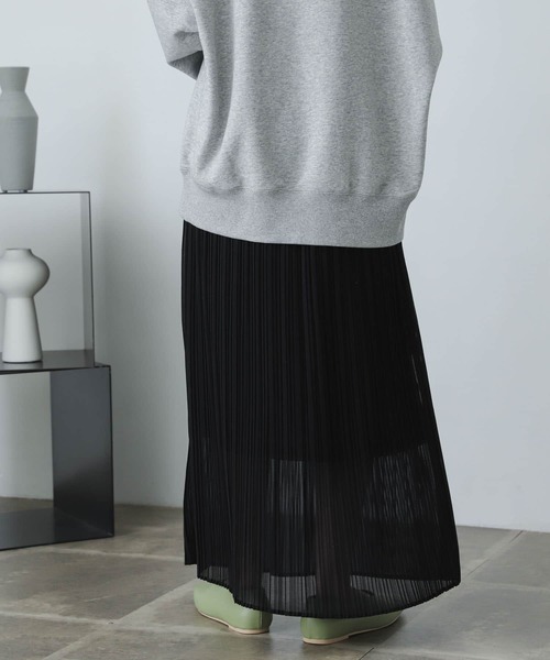 SENSE OF PLACE by URBAN RESEARCH（センスオブプレイスバイアーバンリサーチ）の「アイラインプリーツスカート（スカート・レディース・グリーン/ライトベージュ/ブラック・ONE）」の7枚目の写真