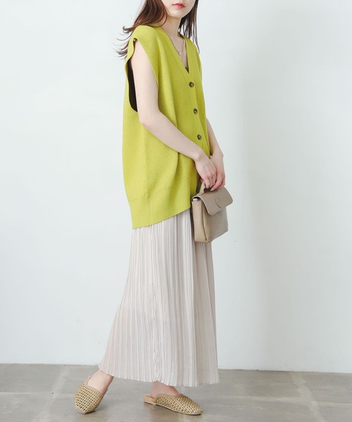 SENSE OF PLACE by URBAN RESEARCH（センスオブプレイスバイアーバンリサーチ）の「アイラインプリーツスカート（スカート・レディース・グリーン/ライトベージュ/ブラック・ONE）」の10枚目の写真