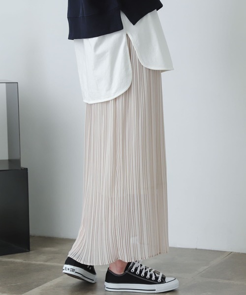 SENSE OF PLACE by URBAN RESEARCH（センスオブプレイスバイアーバンリサーチ）の「アイラインプリーツスカート（スカート・レディース・グリーン/ライトベージュ/ブラック・ONE）」の14枚目の写真