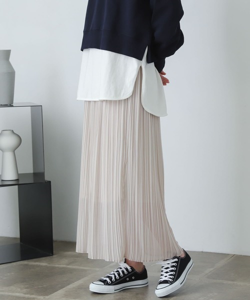 SENSE OF PLACE by URBAN RESEARCH（センスオブプレイスバイアーバンリサーチ）の「アイラインプリーツスカート（スカート・レディース・グリーン/ライトベージュ/ブラック・ONE）」の15枚目の写真