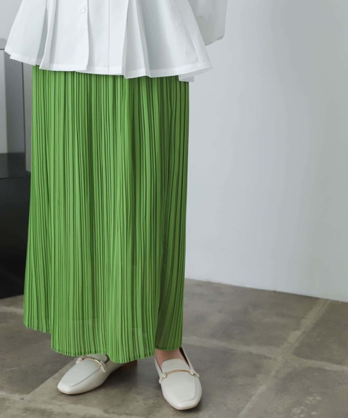 SENSE OF PLACE by URBAN RESEARCH（センスオブプレイスバイアーバンリサーチ）の「アイラインプリーツスカート（スカート・レディース・グリーン/ライトベージュ/ブラック・ONE）」の18枚目の写真