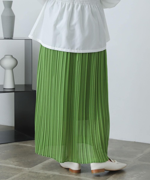 SENSE OF PLACE by URBAN RESEARCH（センスオブプレイスバイアーバンリサーチ）の「アイラインプリーツスカート（スカート・レディース・グリーン/ライトベージュ/ブラック・ONE）」の19枚目の写真