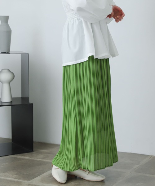 SENSE OF PLACE by URBAN RESEARCH（センスオブプレイスバイアーバンリサーチ）の「アイラインプリーツスカート（スカート・レディース・グリーン/ライトベージュ/ブラック・ONE）」の20枚目の写真