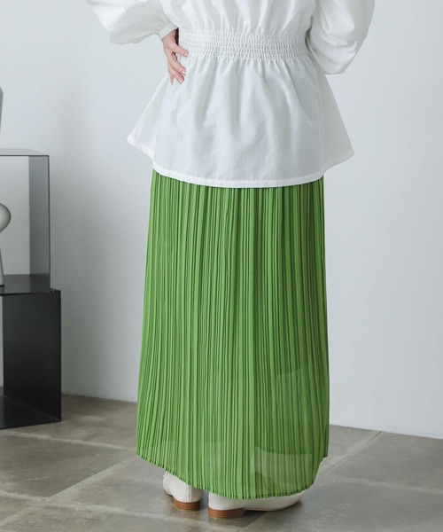 SENSE OF PLACE by URBAN RESEARCH（センスオブプレイスバイアーバンリサーチ）の「アイラインプリーツスカート（スカート・レディース・グリーン/ライトベージュ/ブラック・ONE）」の21枚目の写真