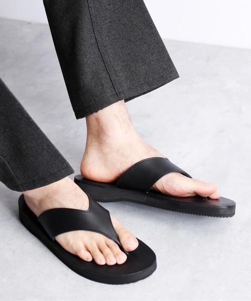 And A（アンドエー）の「PADRONE パドローネ / TONG SANDALS ビブラムソール レザートングサンダル / PU2308-3203（サンダル・メンズ・ブラック・40/42）」の16枚目の写真