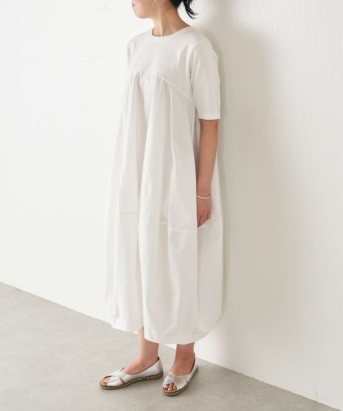 BEARDSLEY（ビアズリー）の「半袖丸ワンピース（ワンピース・レディース・ネイビー/ホワイト/ブラック・FREE）」の4枚目の写真