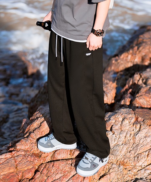 HOOK(フック)の「HOOK- アメカジワッフル生地無地裾絞りパンツ(スウェットパンツ・メンズ・ホワイト/ブラック/グレー・M/L/XXL/XL)」の13枚目の写真
