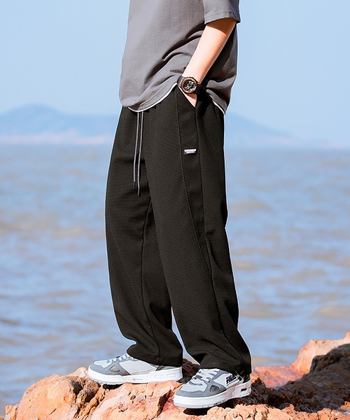 HOOK(フック)の「HOOK- アメカジワッフル生地無地裾絞りパンツ(スウェットパンツ・メンズ・ホワイト/ブラック/グレー・M/L/XXL/XL)」の15枚目の写真